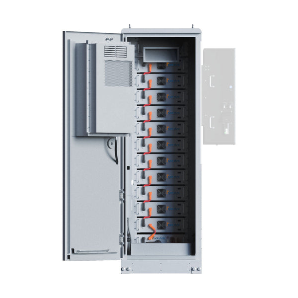 Sol-Ark L3 HVR 60 kWh outdoor commercial ESS, front. Sol-Ark product photo