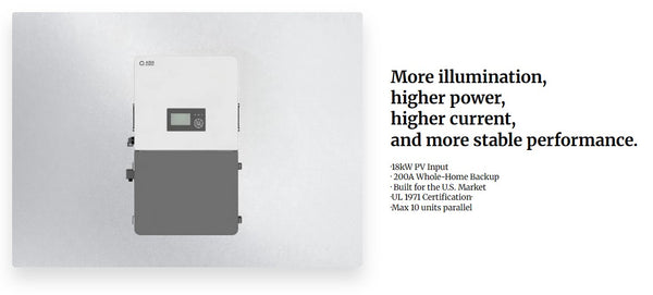 ASG 12kW Hybrid Solar Inverter | 3 MPPT | 18kW PV Input | 200A Passthrough | Split Phase